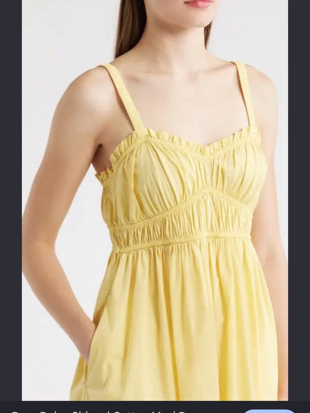 Boss Dalza Shirred Cotton Maxi Dress Sundress NWT